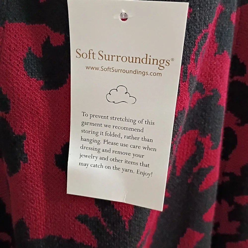 NWT.Soft Surroundings Red and Black Sweter  Midi Skirt. - Picture 7 of 7